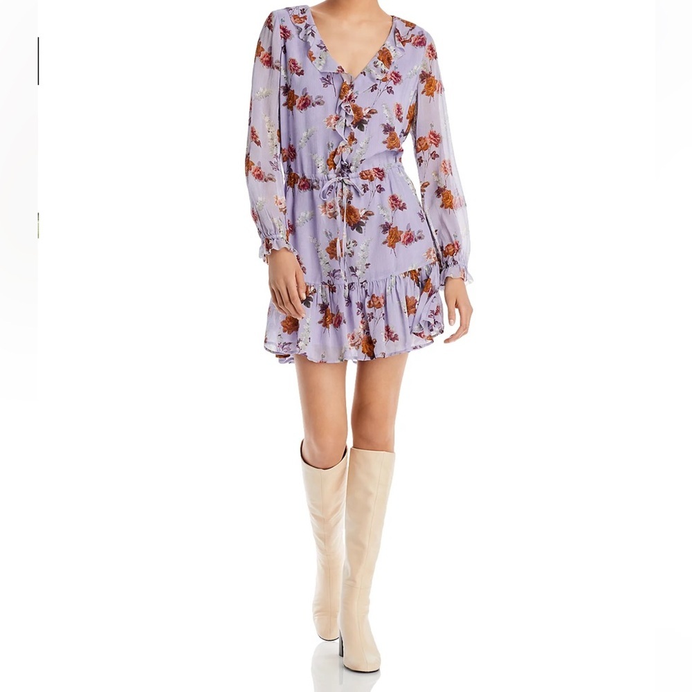 PAIGE Anjelina Silk Women's Floral Long Sleeve Dress Size M